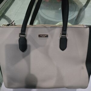 kate spade Taupe and Black Structured Tote